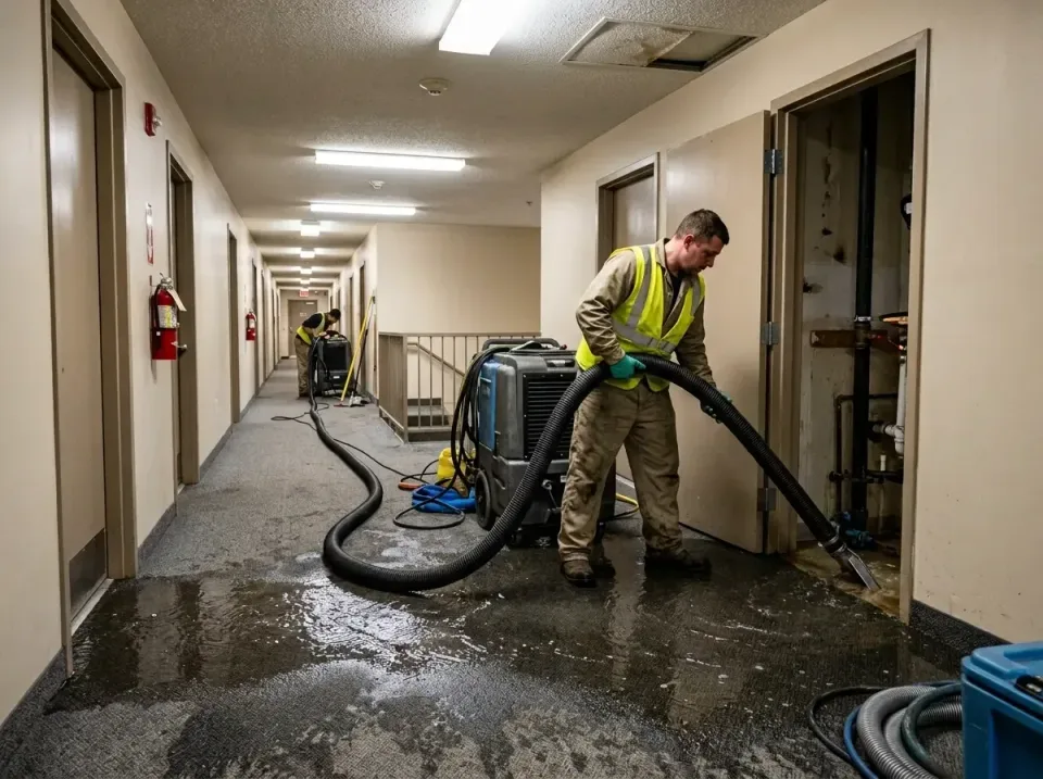 multi-unit-apartment-hallway-f-005 — frequently asked questions, Emergency Burst Pipe Water Extraction & Removal in Port Art…